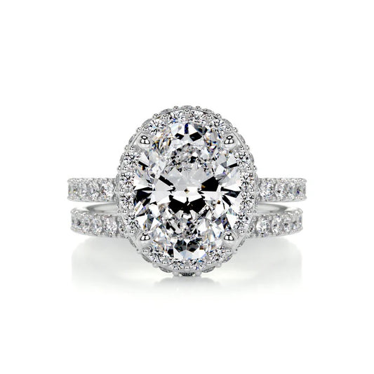 2 CT Solitaire Oval Diamond Accent Ring