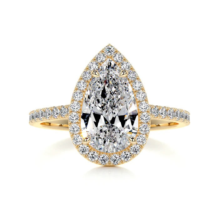 2 CT Pear Halo Ring