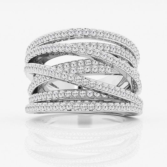 2.5 CT Round Crossover Diamond Ring
