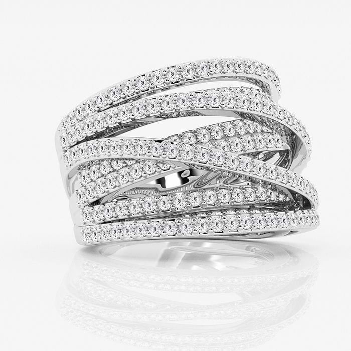 2.5 CT Round Crossover Diamond Ring