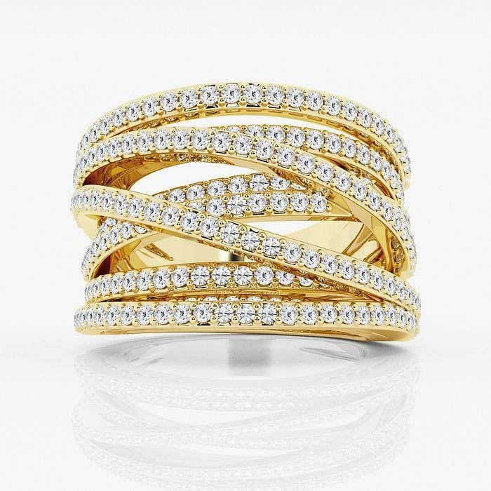 2.5 CT Round Crossover Diamond Ring
