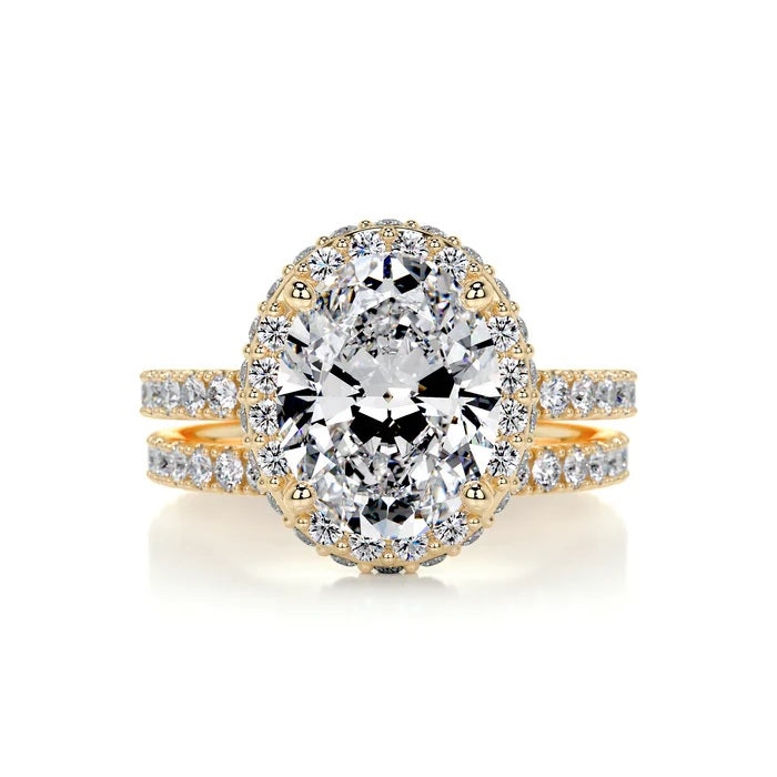 2 CT Solitaire Oval Diamond Accent Ring
