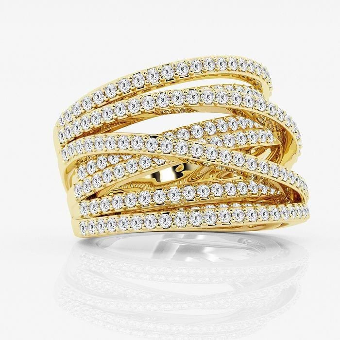 2.5 CT Round Crossover Diamond Ring