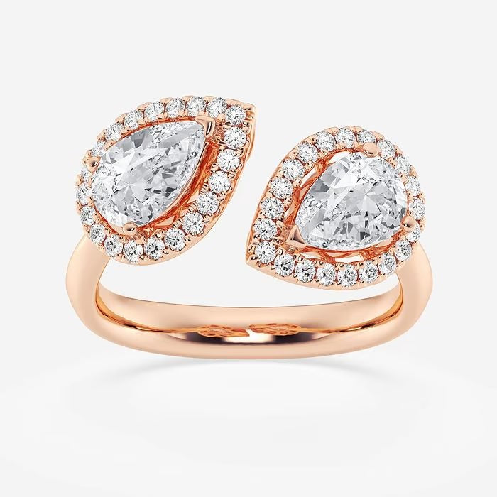 Pear Toi-et-Moi Ring