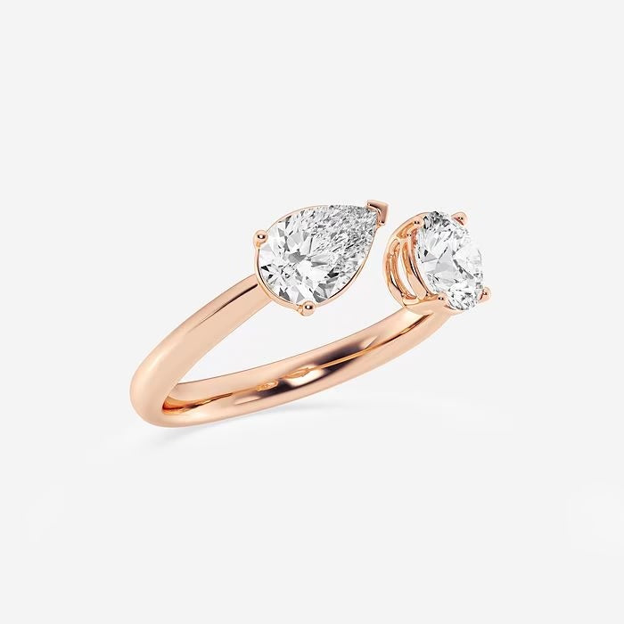 1.5 CTs Pear & Round Toi-et-Moi Ring