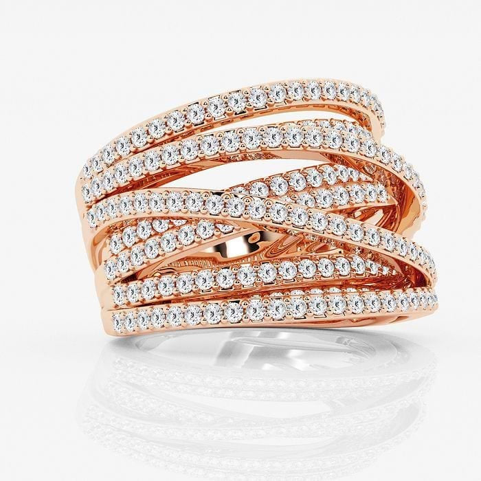 2.5 CT Round Crossover Diamond Ring