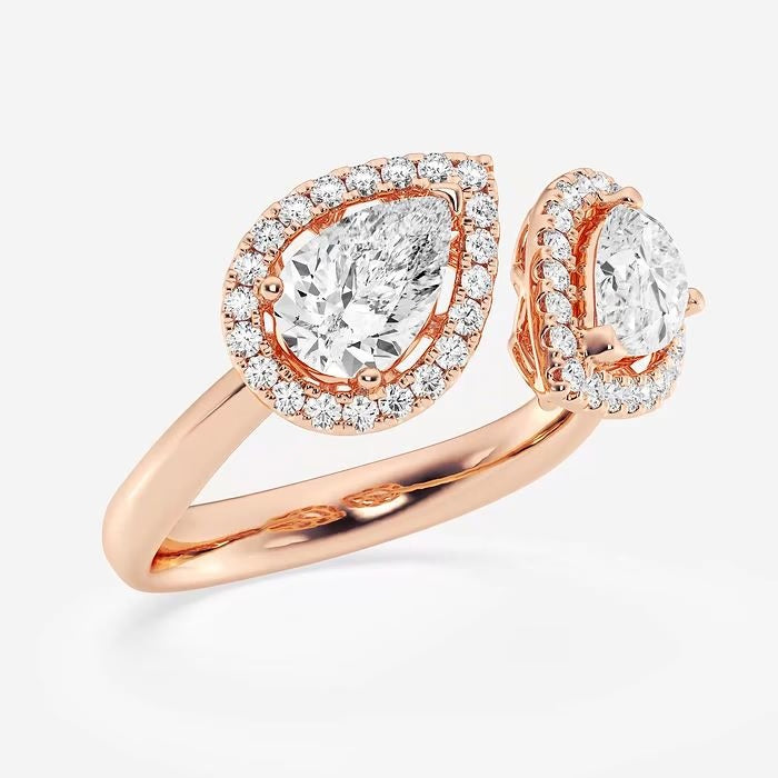 Pear Toi-et-Moi Ring