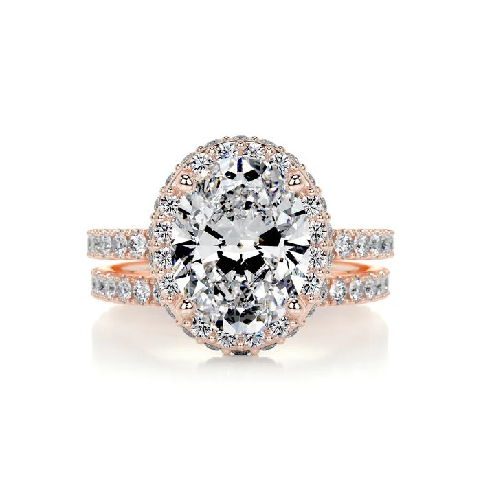 2 CT Solitaire Oval Diamond Accent Ring