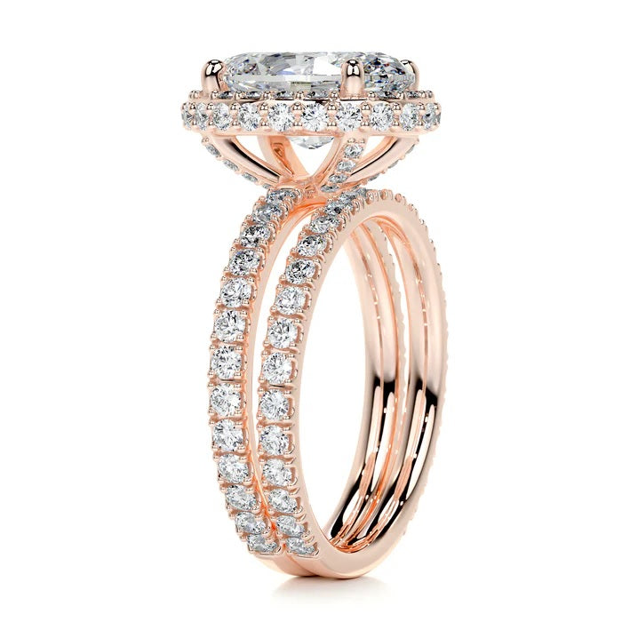 2 CT Solitaire Oval Diamond Accent Ring
