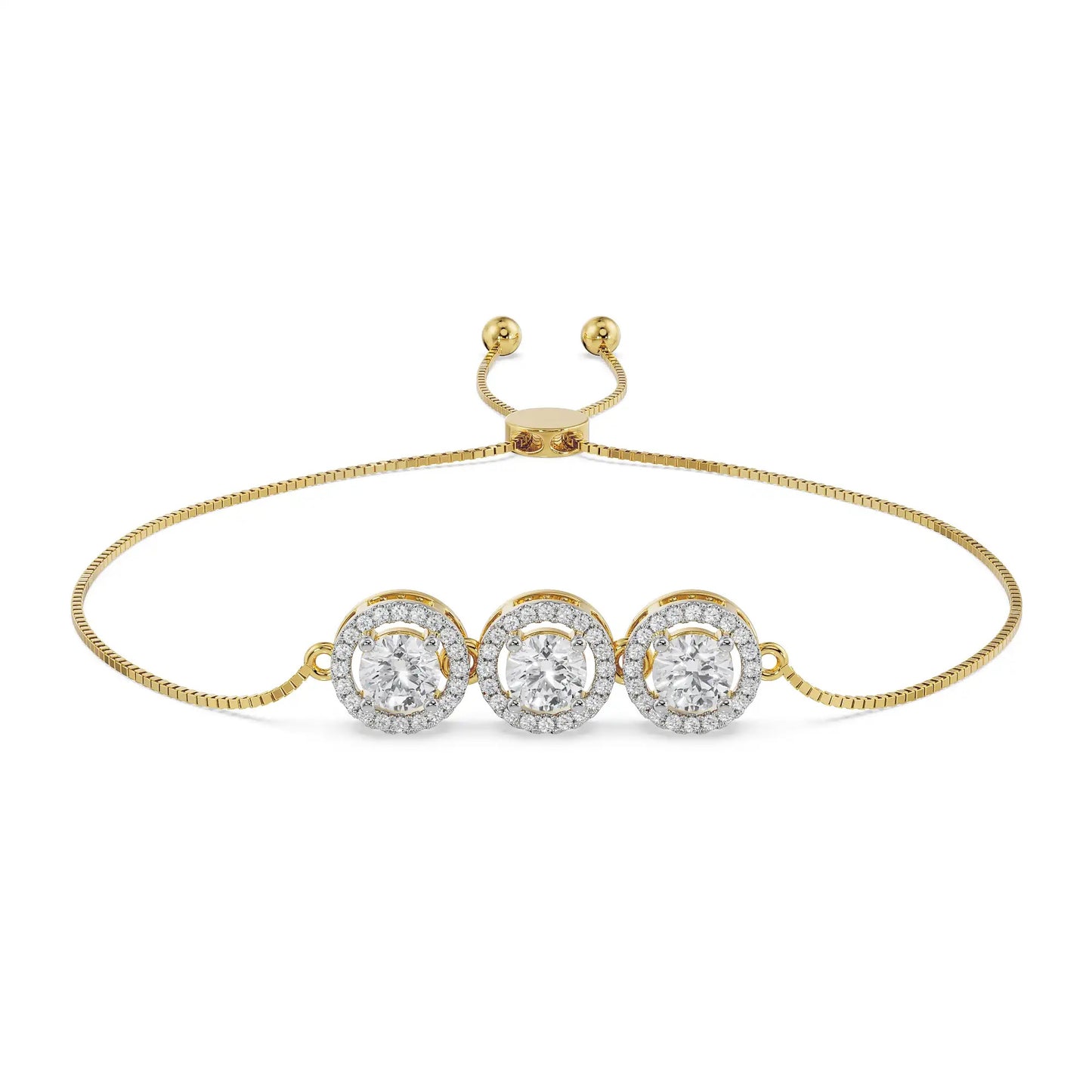 Elegant Trio Round Diamond Bracelet