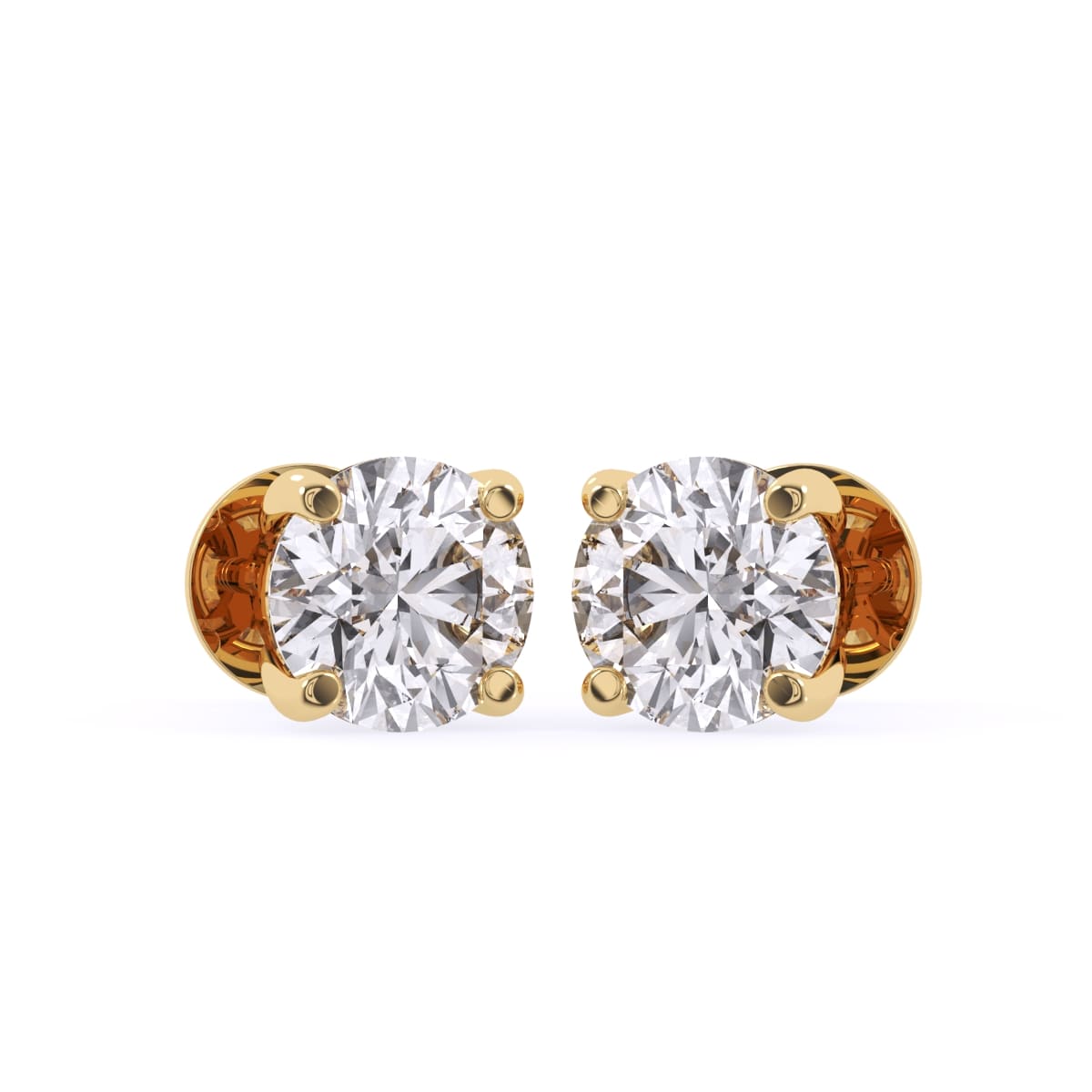 0.50cts Brilliant Round Solitaire Diamond Stud Earrings