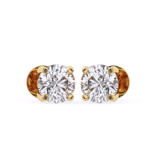 0.50cts Brilliant Round Solitaire Diamond Stud Earrings