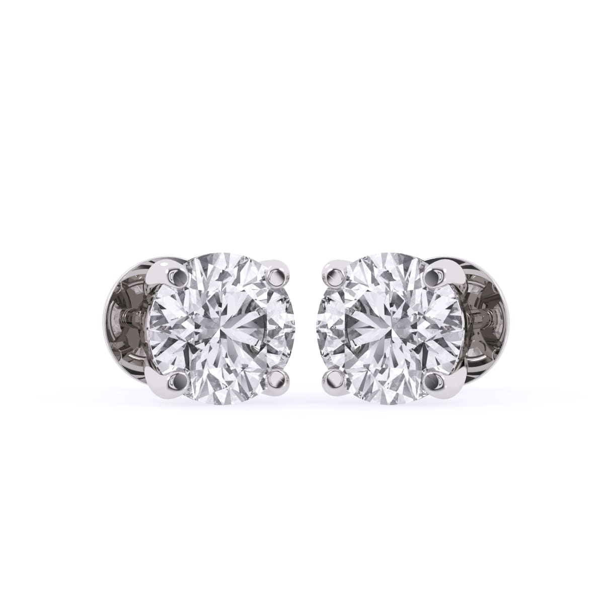 0.50cts Brilliant Round Solitaire Diamond Stud Earrings