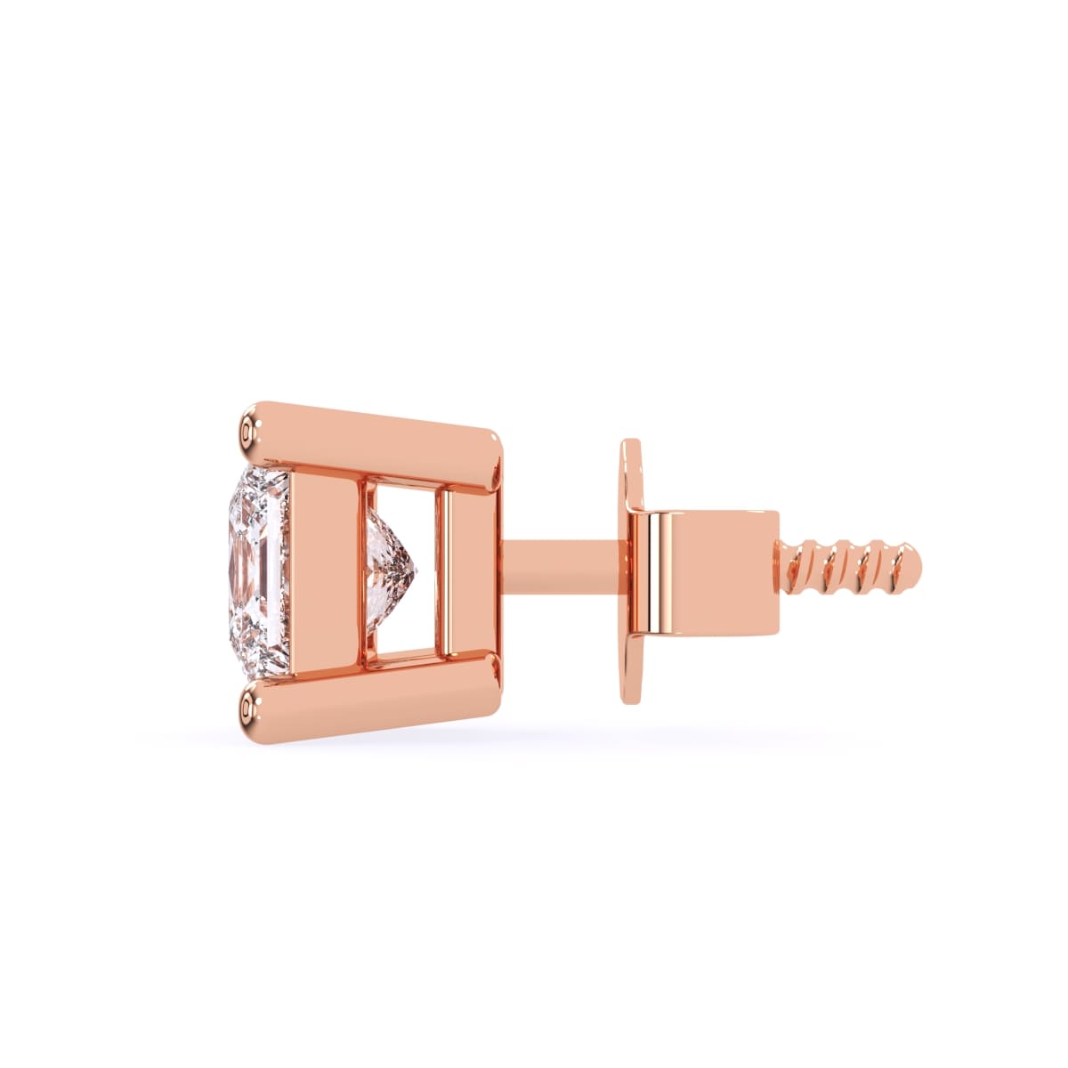 0.25cts Princess Solitaire Diamond Stud Earrings