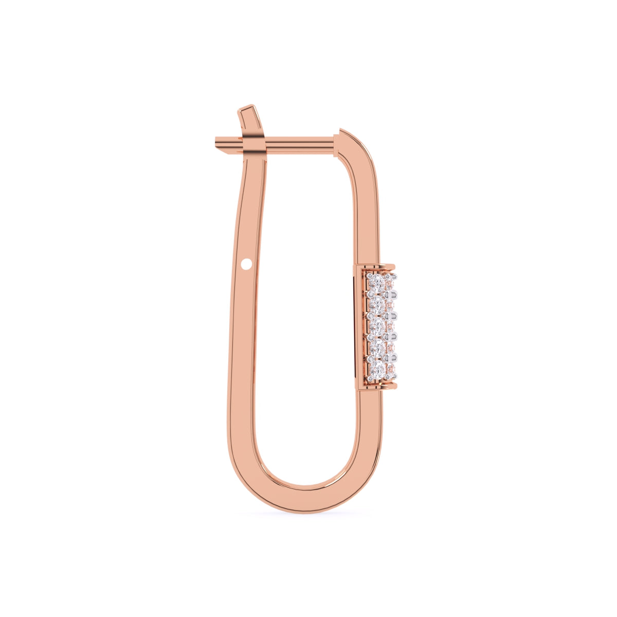 Fancy Round Diamond Hoops Earrings