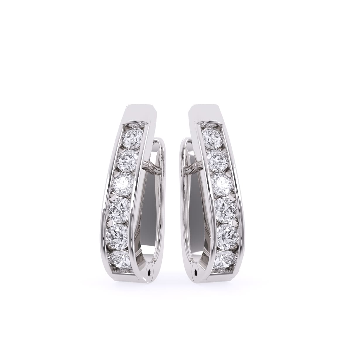 1 CT Round Diamond Hoops Earrings