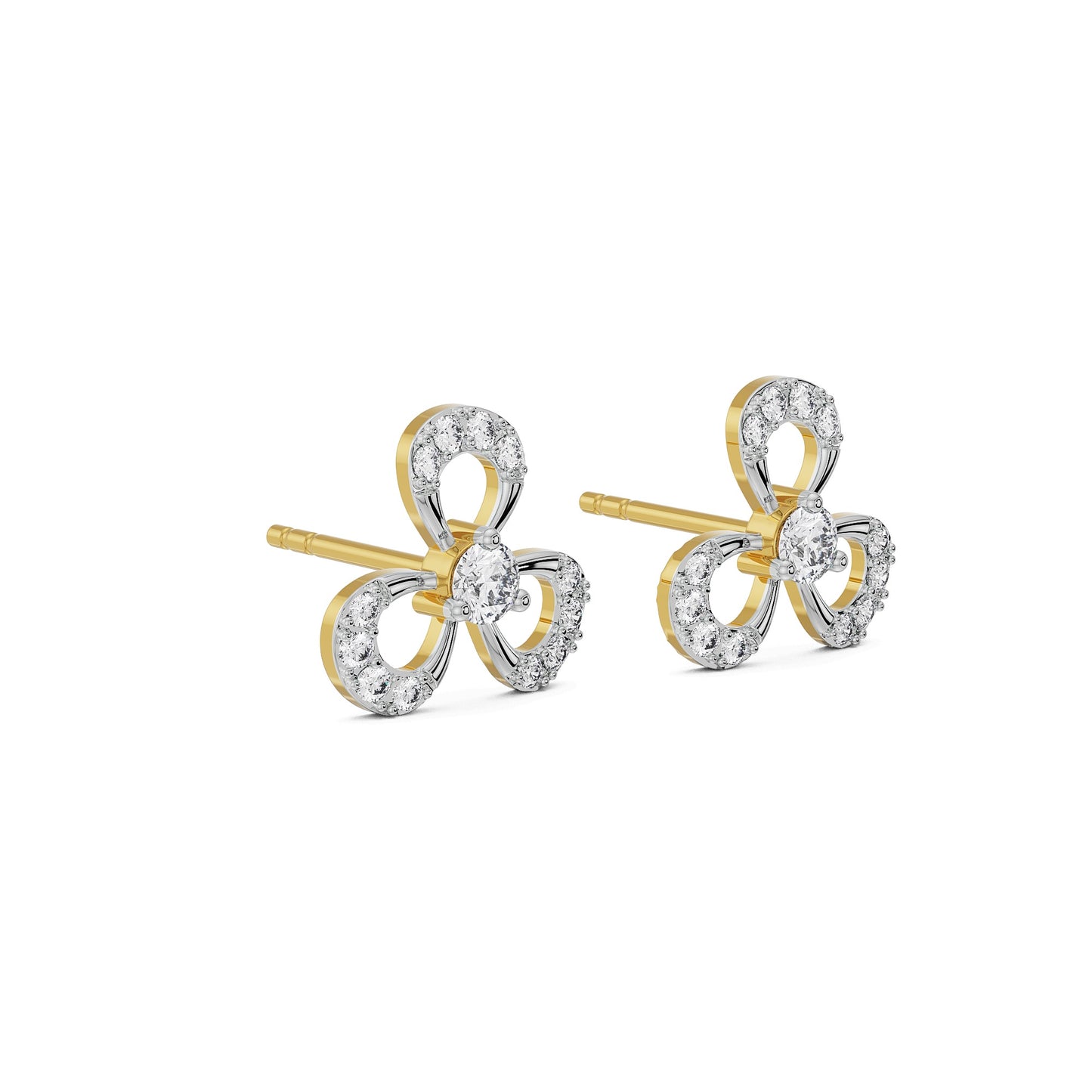 Blooming Floral Diamond Stud Earrings