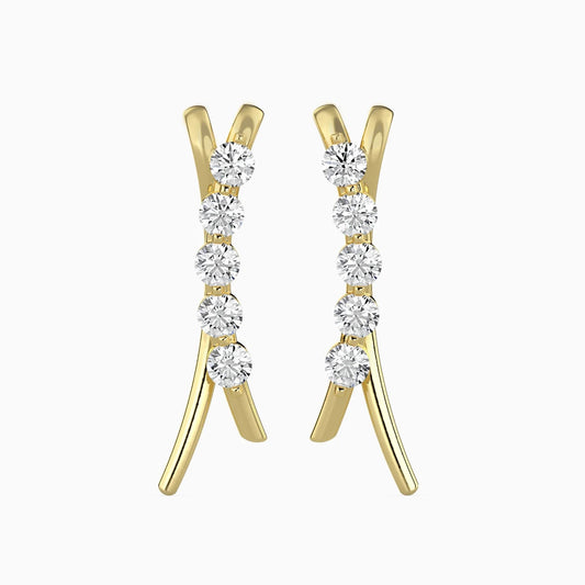 Five Diamond Stud Earrings