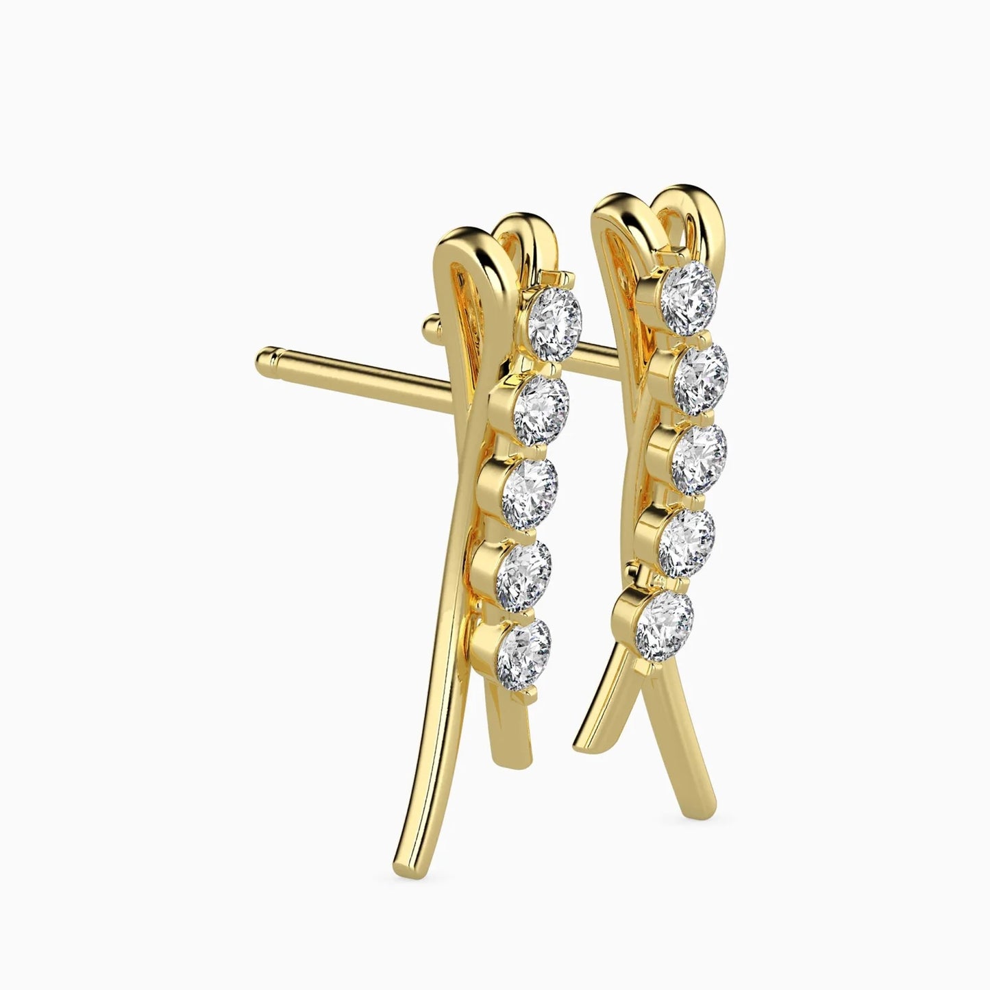 Five Diamond Stud Earrings