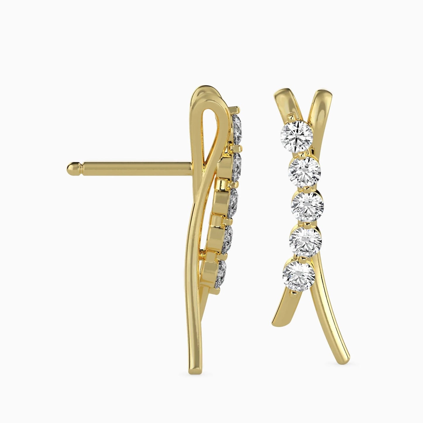 Five Diamond Stud Earrings