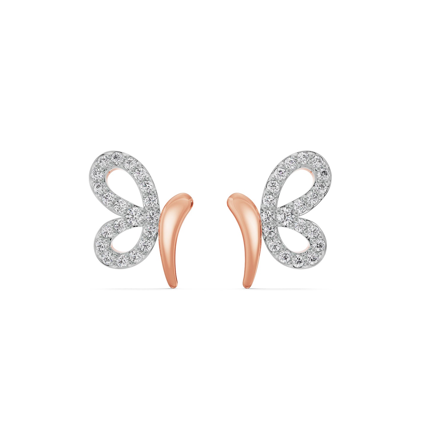 Fluttering Flair Diamond Stud Earrings