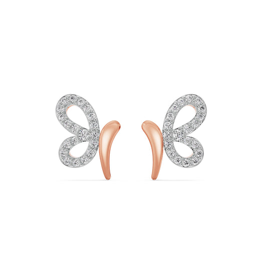 Fluttering Flair Diamond Stud Earrings