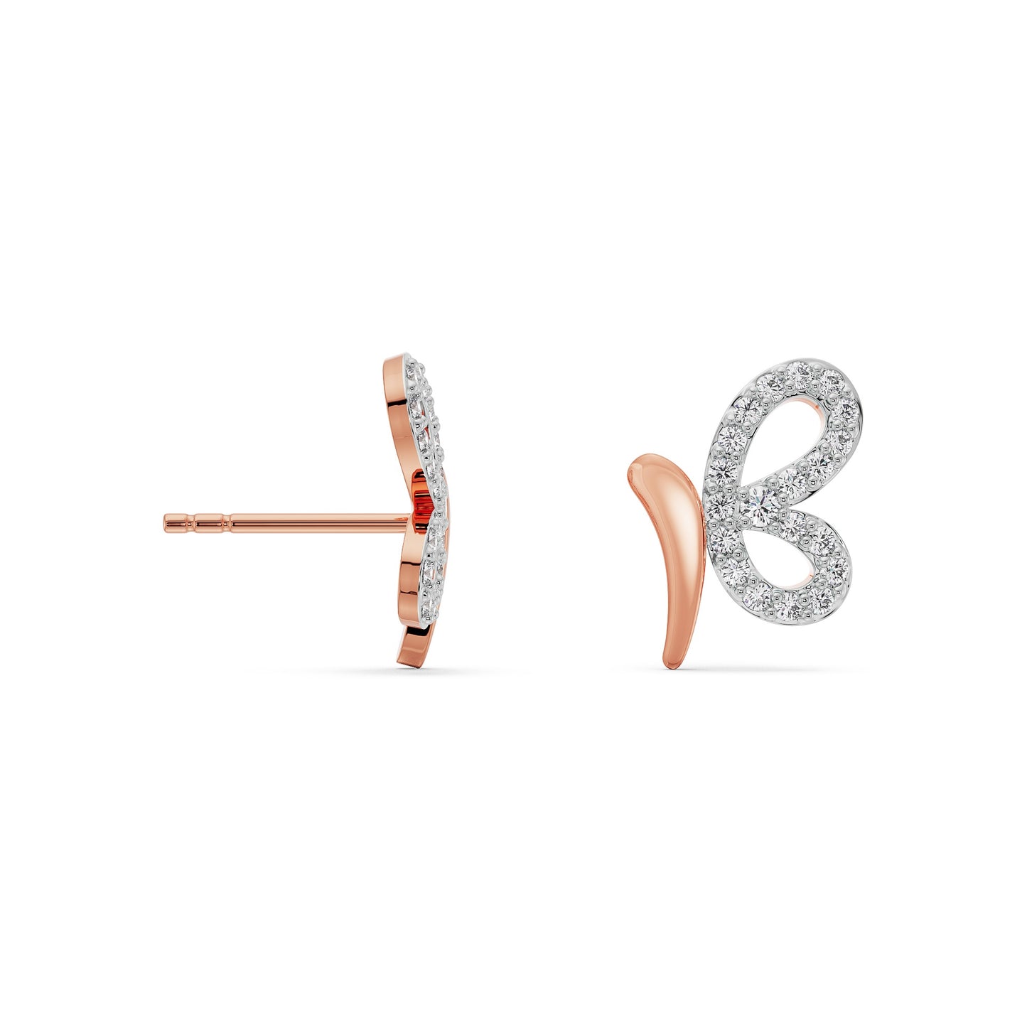 Fluttering Flair Diamond Stud Earrings
