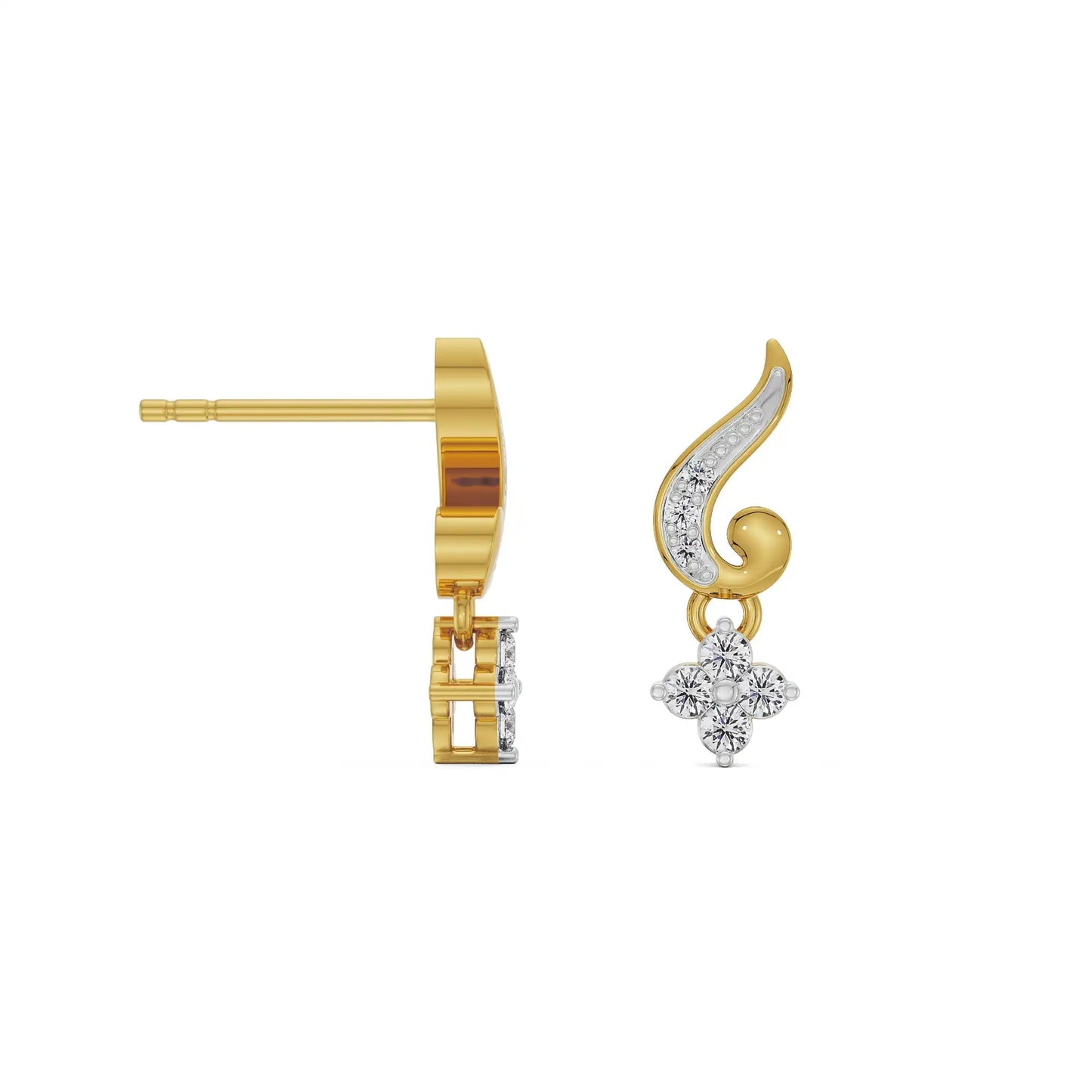 Gleaming Akira Diamond Stud Earrings