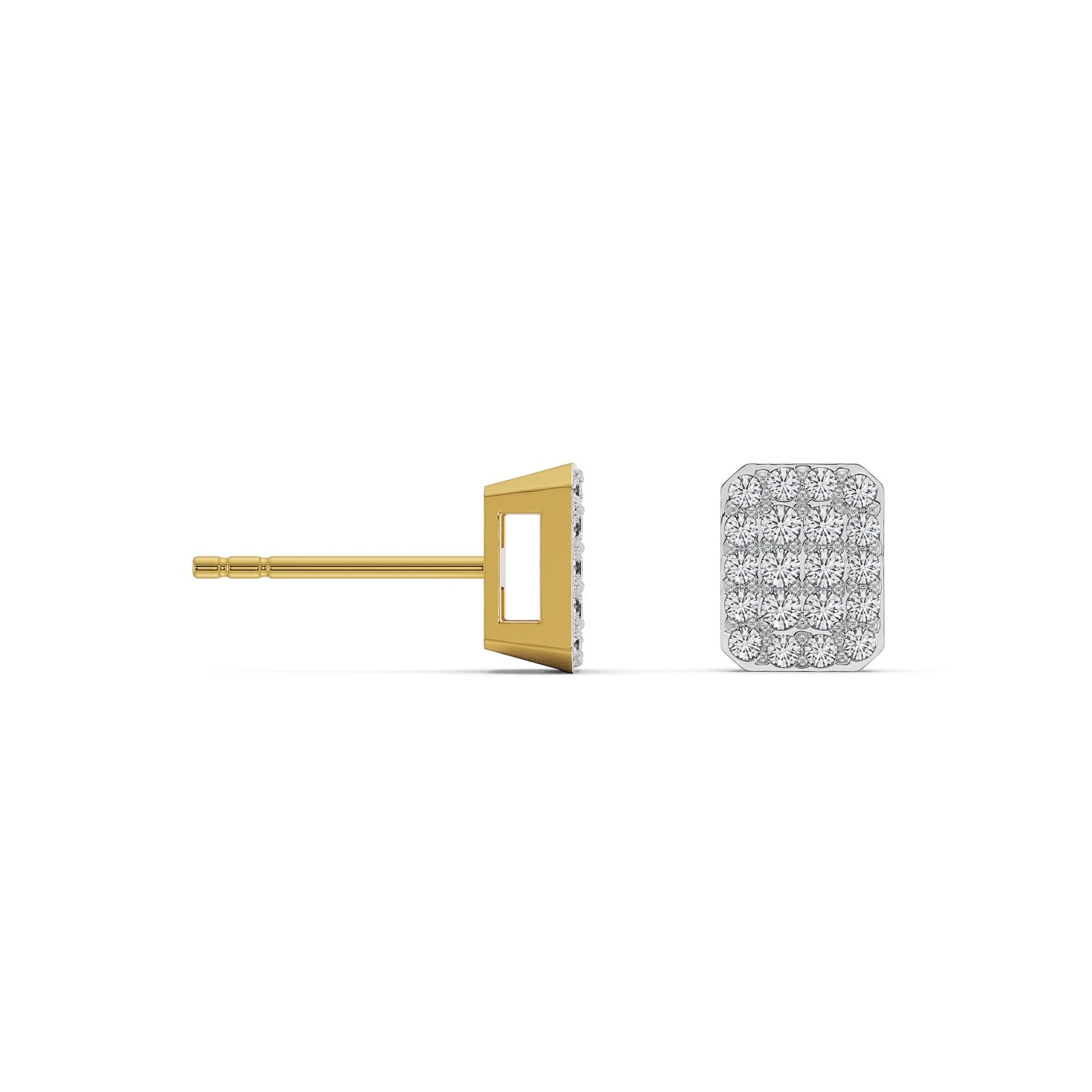 Glamorous Diamond Cluster Stud Earrings