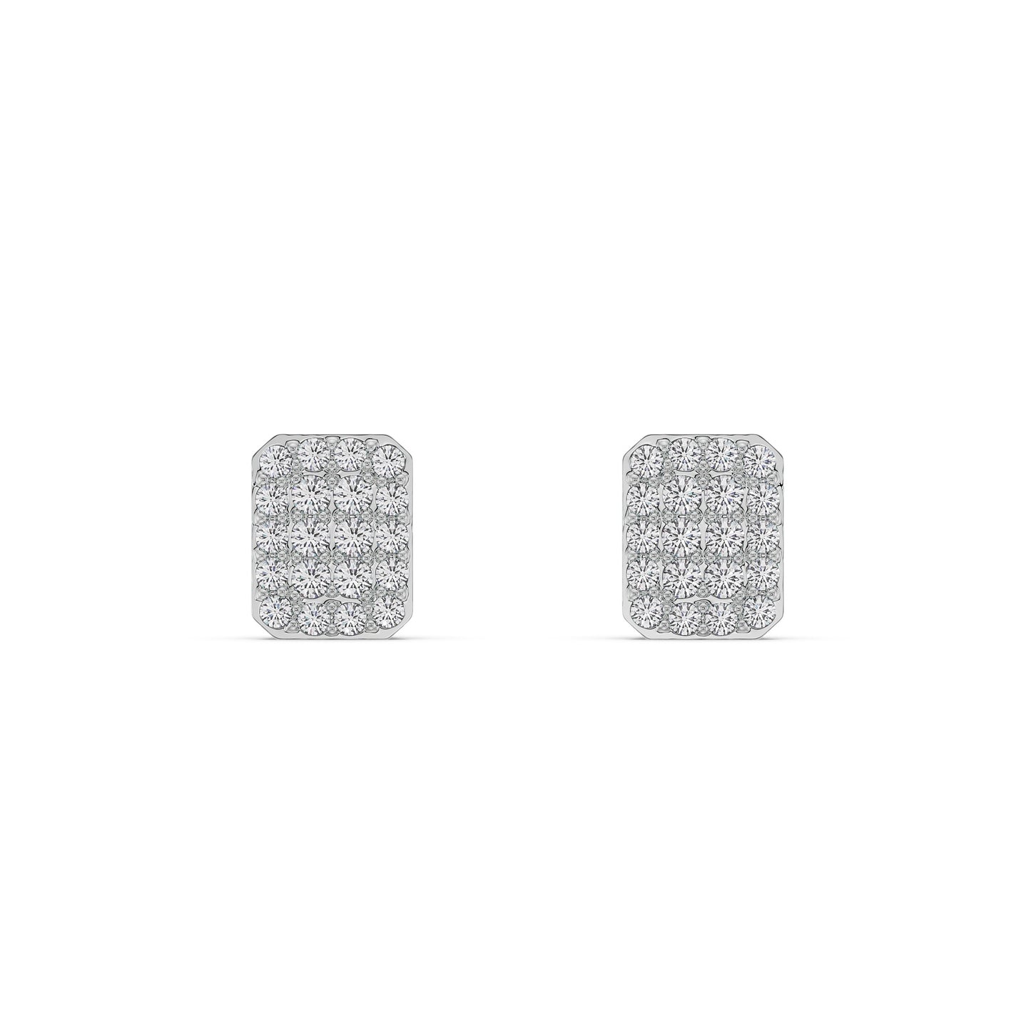 Glamorous Diamond Cluster Stud Earrings