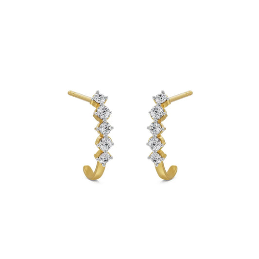 Round Diamond Quintet Stud Earrings