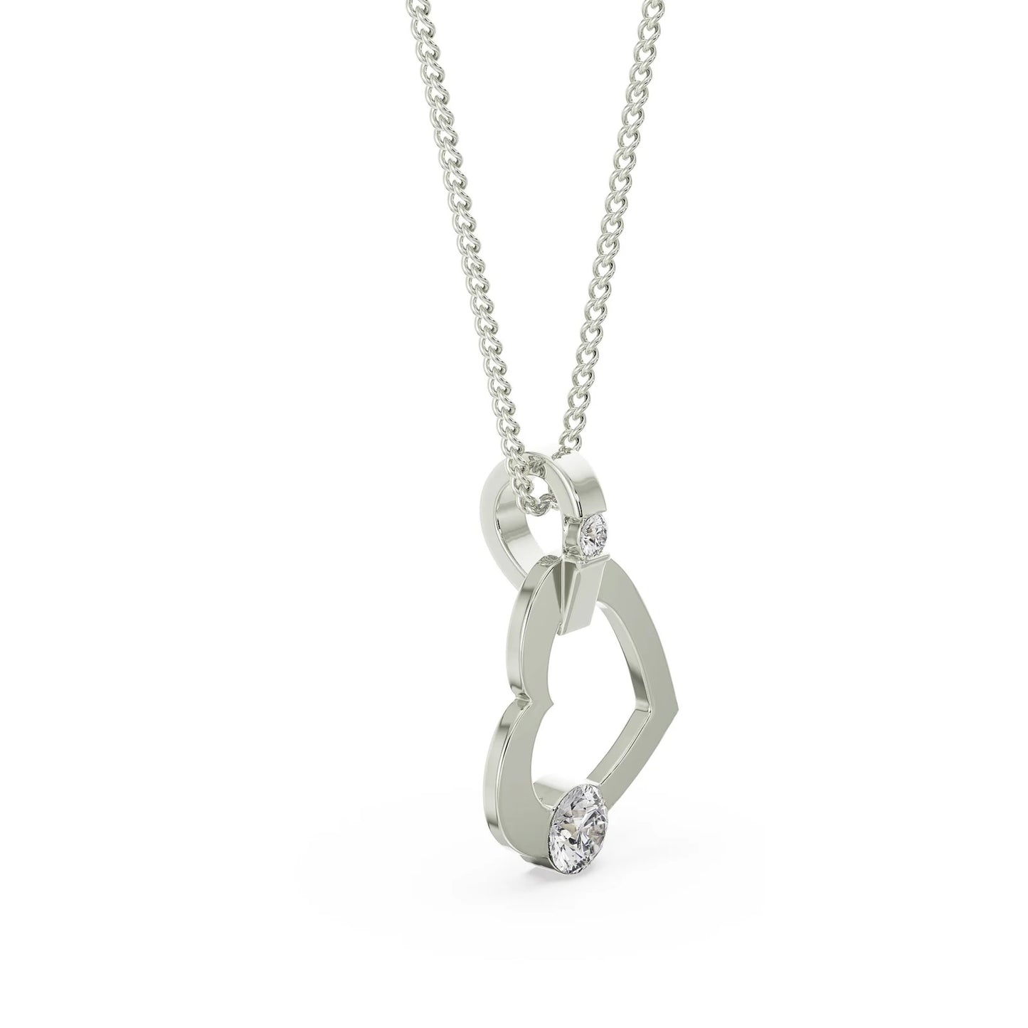 Tilted Heart Diamond Necklace