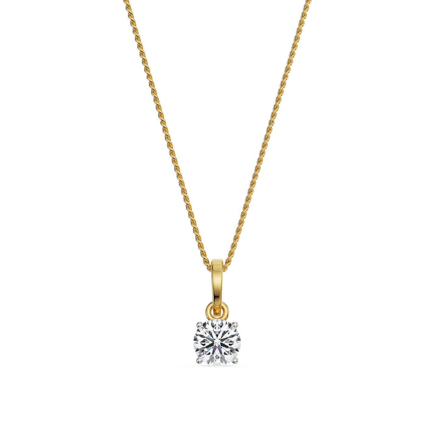 0.5 CT Round Solitaire Diamond Necklace