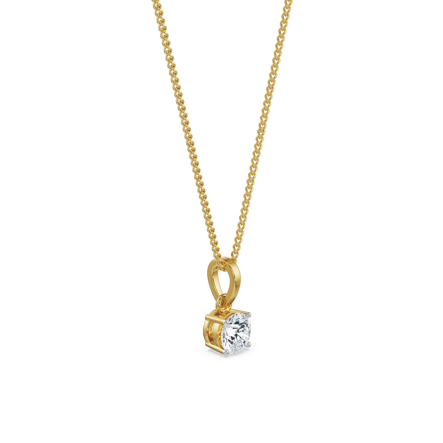 0.5 CT Round Solitaire Diamond Necklace