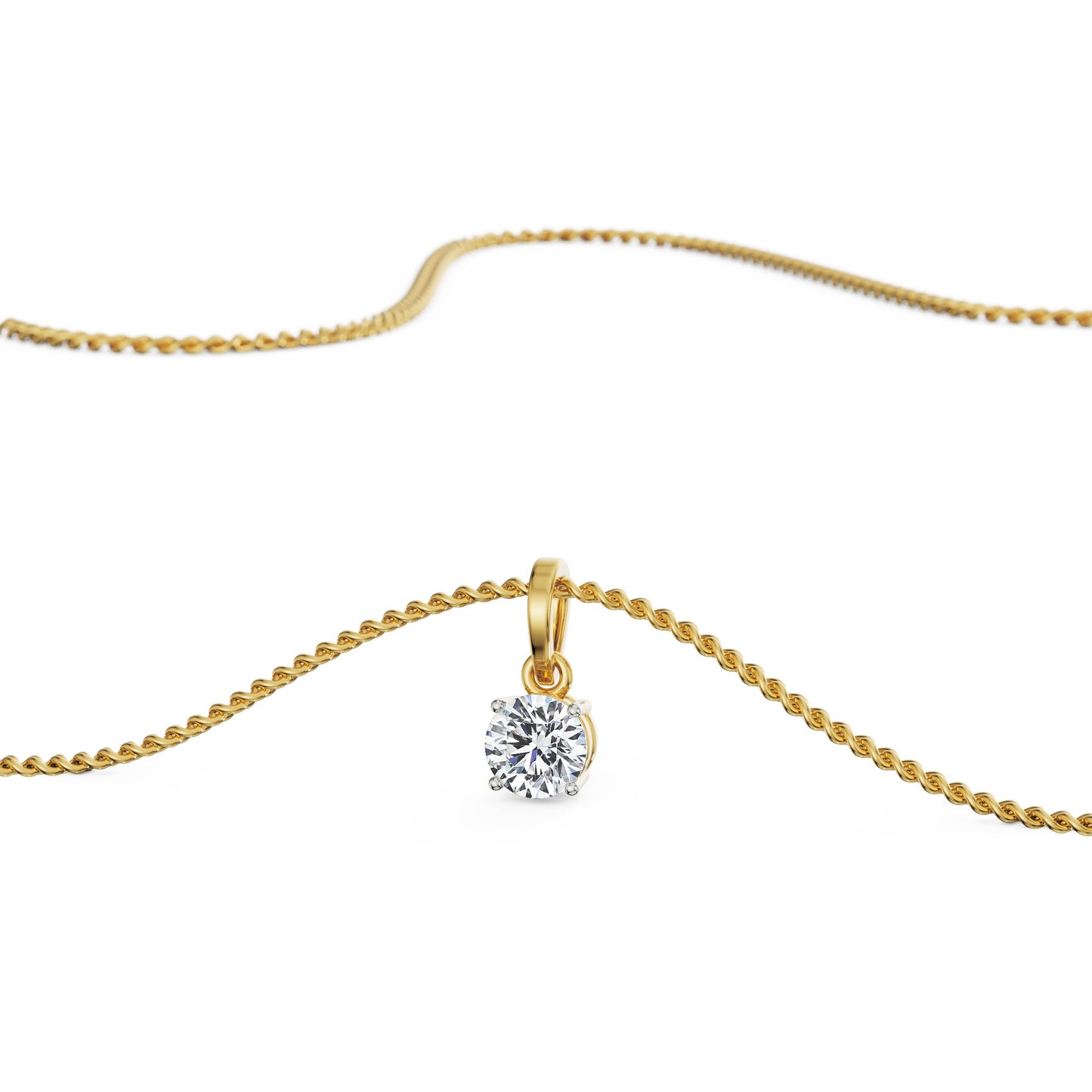 0.5 CT Round Solitaire Diamond Necklace
