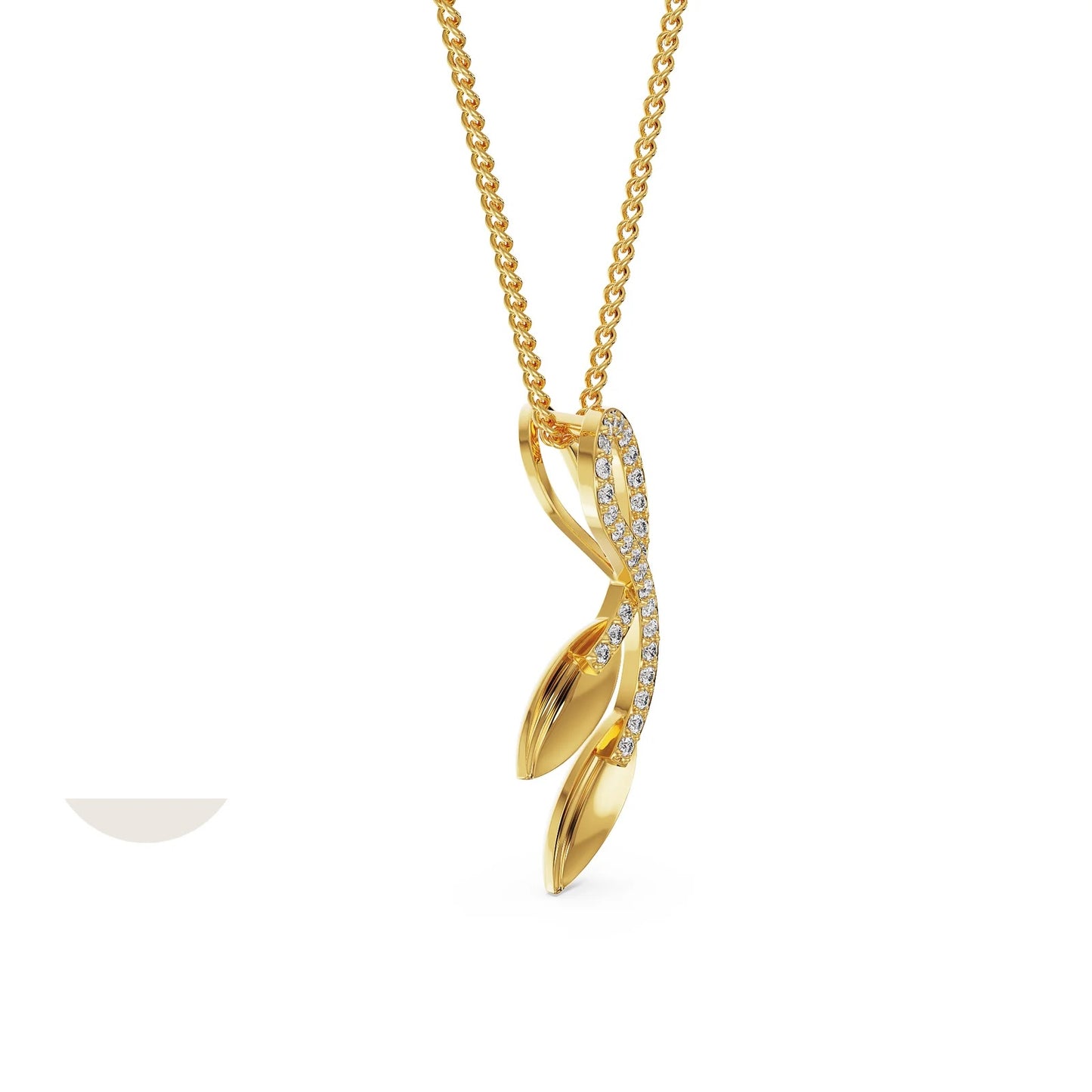 Leaf Fusion Diamond Necklace