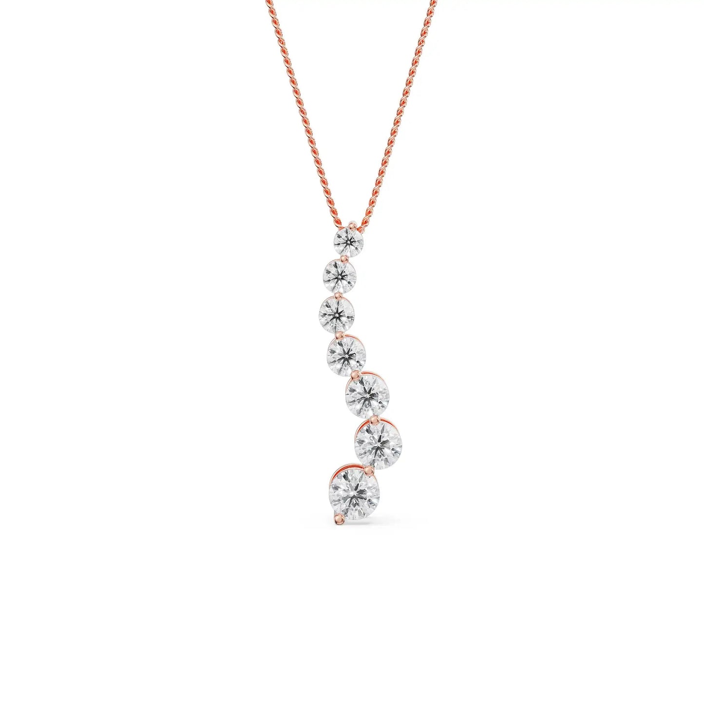 Round Solitaire Journey Diamond Necklace
