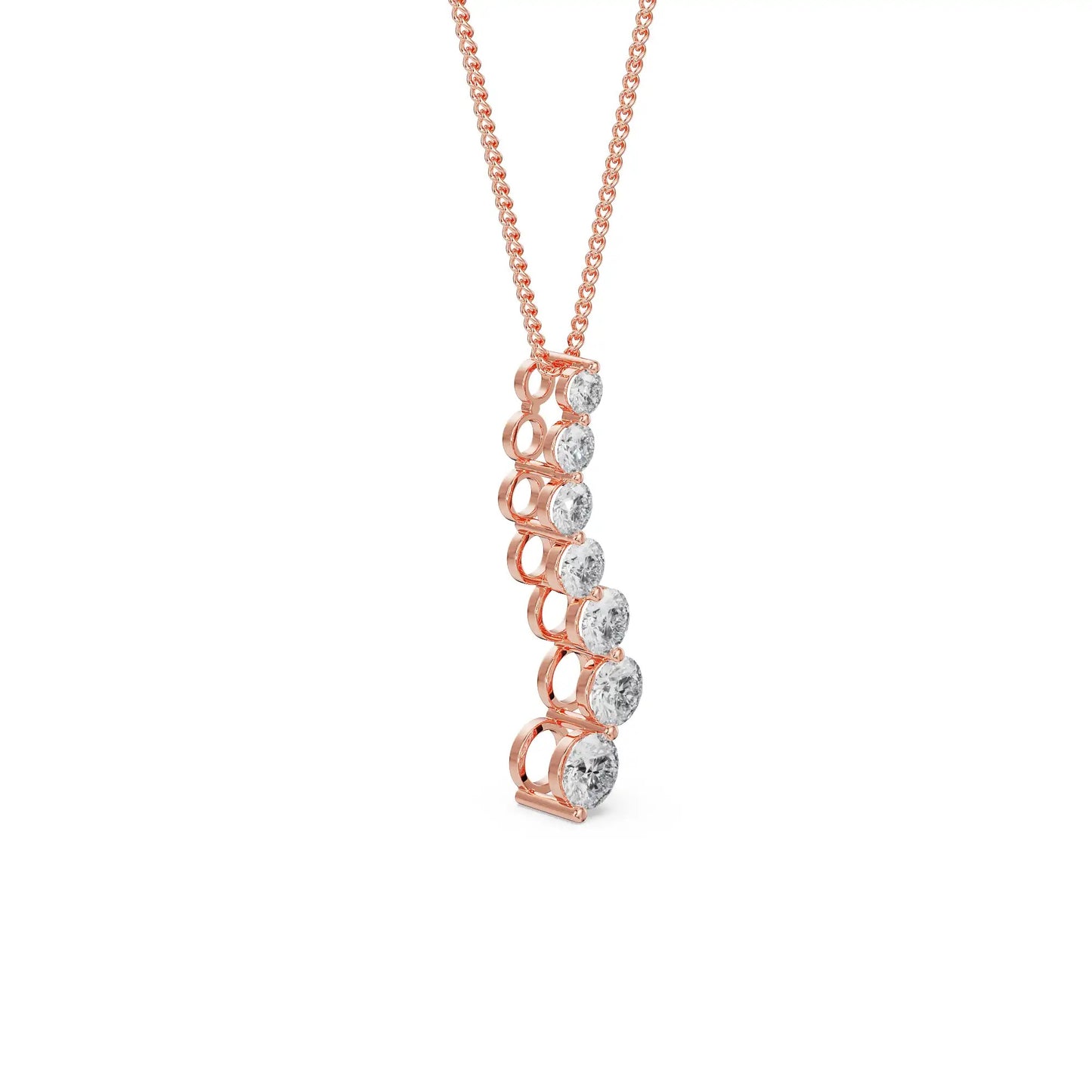 Round Solitaire Journey Diamond Necklace