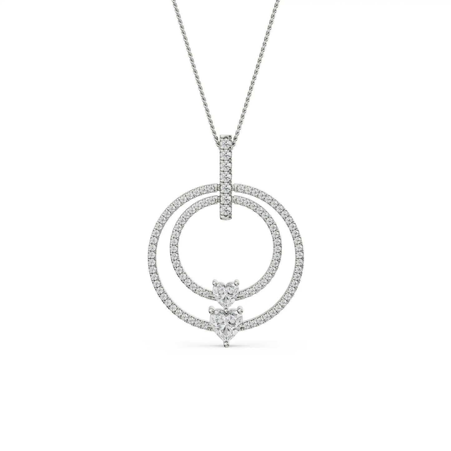 Circle Heart Diamond Necklace