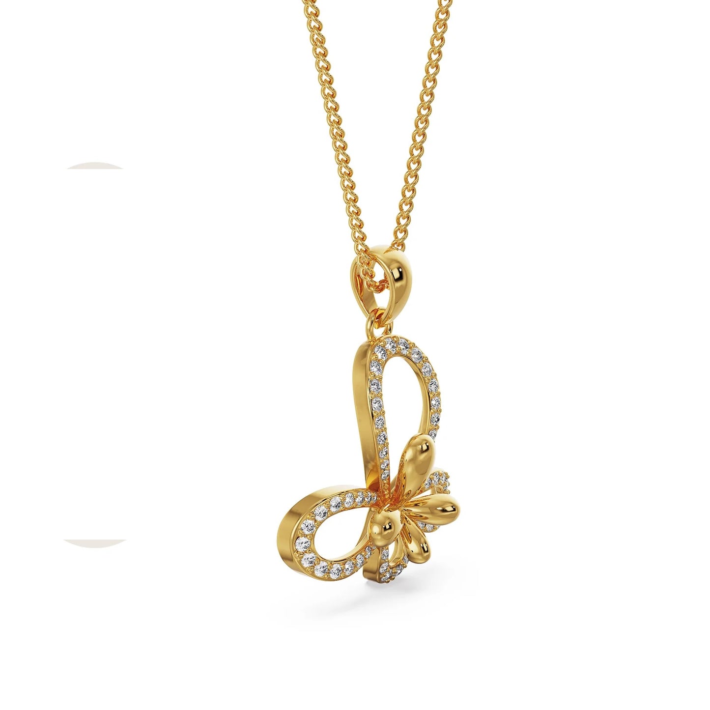 Floral Butterfly Diamond Necklace