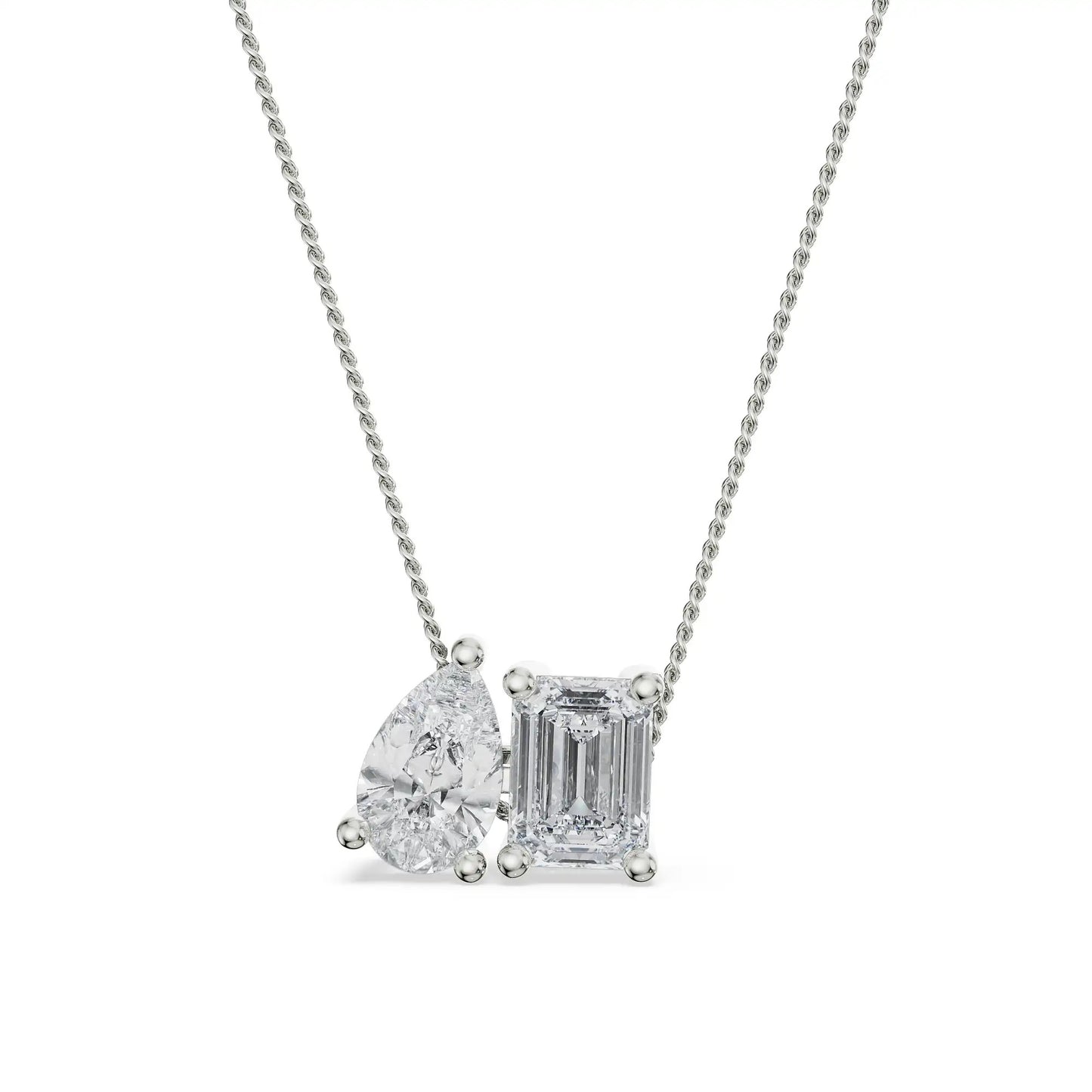 Two Stone Diamond Necklace