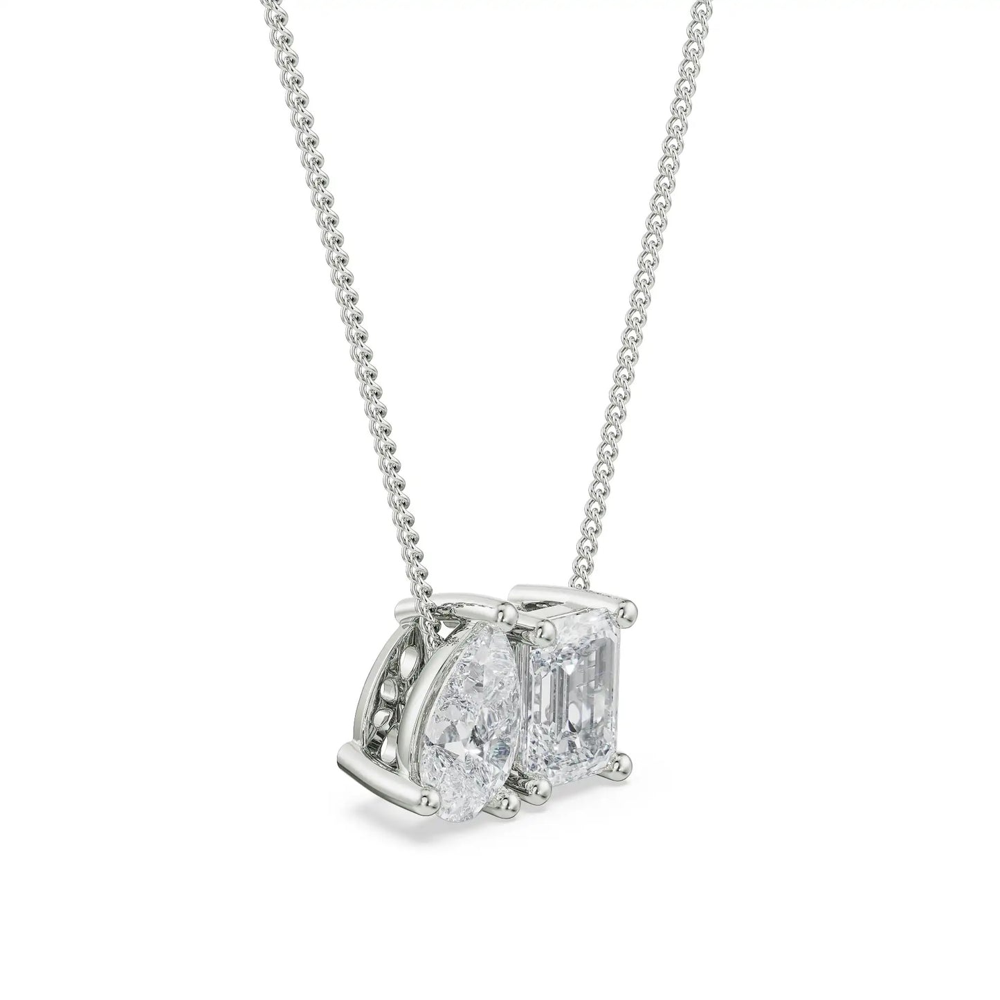 Two Stone Diamond Necklace