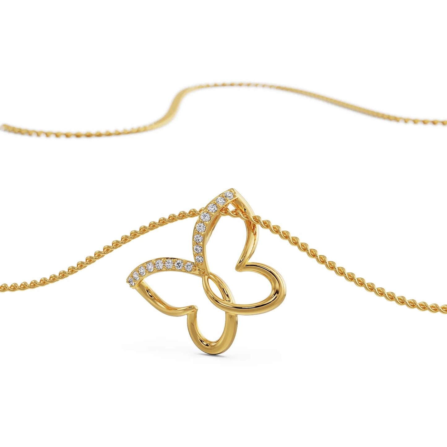 Minimalist Butterfly Diamond Necklace