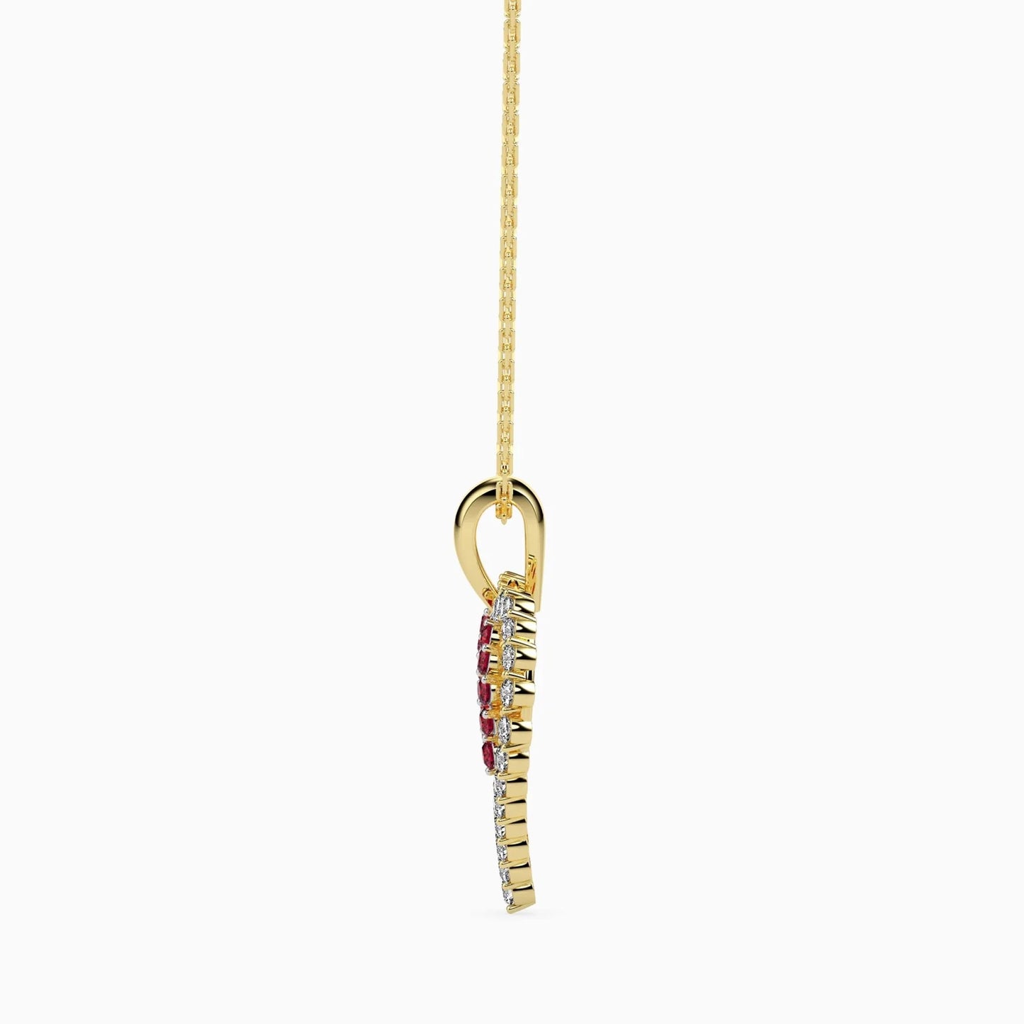 Ruby And Diamonds Heart Necklace