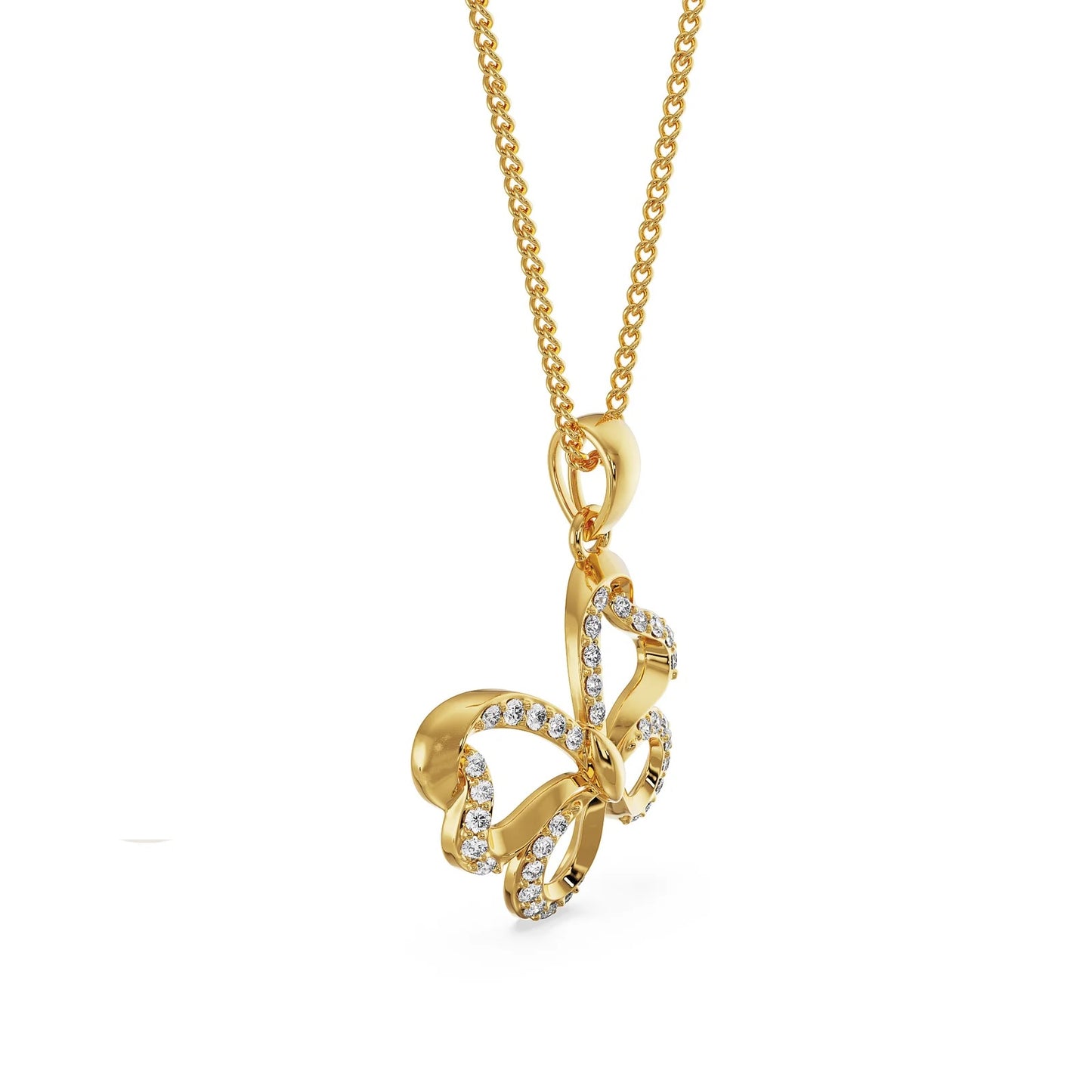 Whimsical Butterfly Diamond Necklace