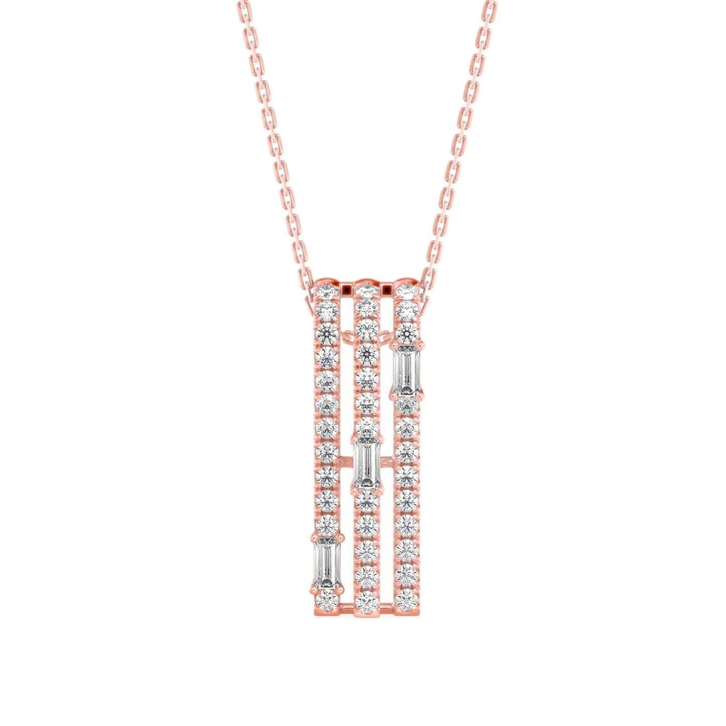 Vertical Bar Diamond Necklace