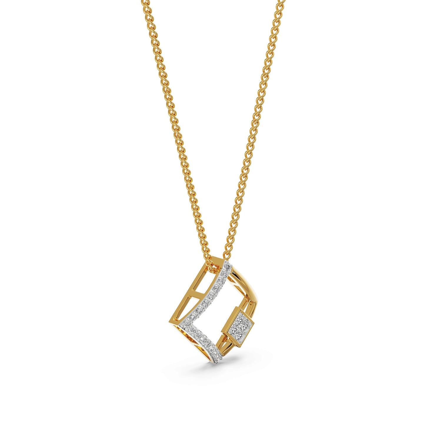 Classic Squared Beauty Diamond Necklace