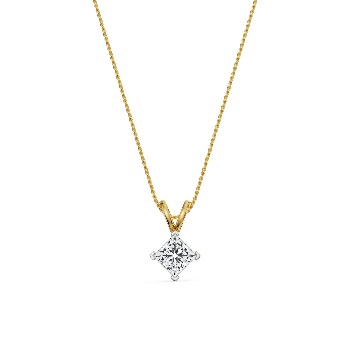 1 CT Princess Cut Diamond Necklace