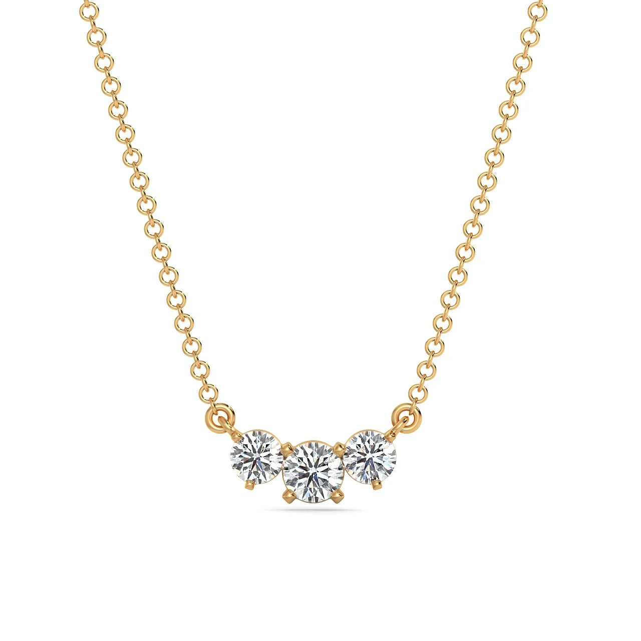 Triple Round Solitaire Diamond Necklace