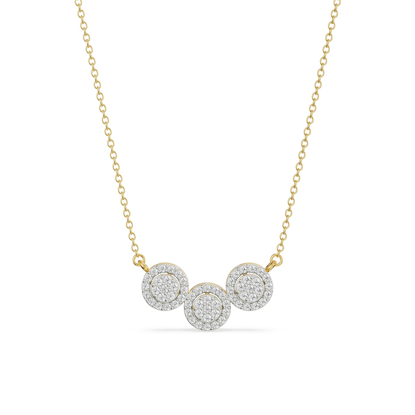 Brilliant Round Halo Necklace